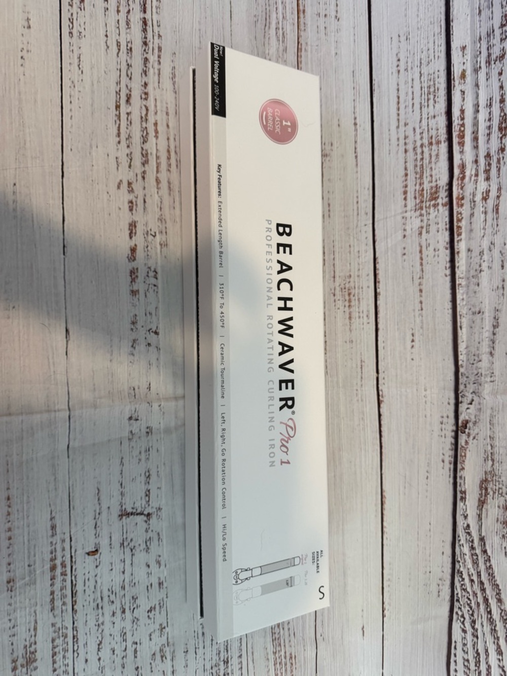 The Beachwaver Co. Pro 1 Rotating Curling Iron - White with Pink Accents